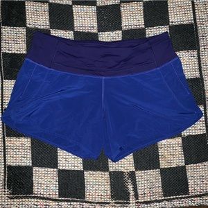 Lululemon Blue Speed Up Low-Rise Lined Shorts